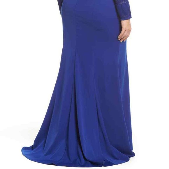 MAC DUGGAL EMBELLISHED WAIST ROYAL BLUE GOWN SZ 16W - Picture 8 of 10